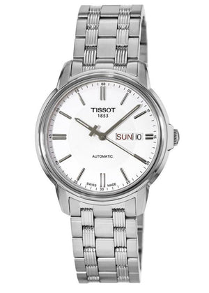 Tissot Automatics III Day Date White Dial Silver Steel Strap Watch For Men - T065.430.11.031.00 Buy Now By Tissot