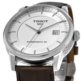 Tissot Luxury Powermatic 80 Silver Dial Brown Leather Strap Watch For Men - T086.407.16.031.00 Buy Now By Tissot
