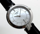 Tissot T Lady Flamingo Mother of Pearl White Dial Black Leather Strap Watch for Women - T094.210.16.111.00 Buy Now By Tissot