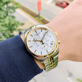 Tissot T Sport PR 100 Chronograph White Dial Two Tone Steel Strap Watch For Men - T101.417.22.031.00 Buy Now By Tissot