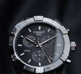 Tissot PR 100 Sport Quartz Chronograph Black Dial Black Leather Strap Watch For Men - T101.617.16.051.00 Buy Now By Tissot