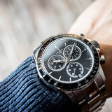 Tissot V8 Quartz Chronograph Black Dial Silver Steel Strap Watch For Men - T106.417.11.051.00 Buy Now By Tissot