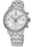Tissot T Sport PRC 200 Chronograph White Dial Silver Steel Strap Watch For Men - T114.417.11.037.00 Buy Now By Tissot