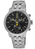 Tissot PRC 200 Chronograph Black Dial Silver Steel Strap Watch For Men - T114.417.11.057.00 Buy Now By Tissot