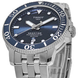 Tissot T Sport Seastar 1000 Powermatic Silicium Blue Dial Silver Steel Strap Watch For Men - T120.407.11.041.01 Buy Now By Tissot