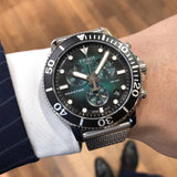 Tissot Seastar 1000 Chronograph Green Dial Silver Mesh Bracelet Watch For Men - T120.417.11.091.00 Buy Now By Tissot