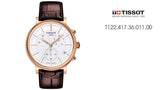 Tissot Carson Premium Chronograph White Dial Brown Leather Strap Watch For Men - T122.417.36.011.00 Buy Now By Tissot