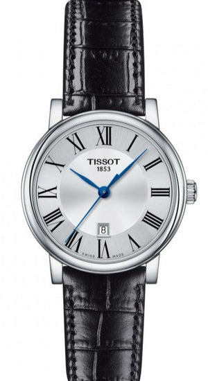 Tissot Carson Premium Lady Silver Dial Black Leather Strap Watch For Women - T122.210.16.033.00 Buy Now By Tissot