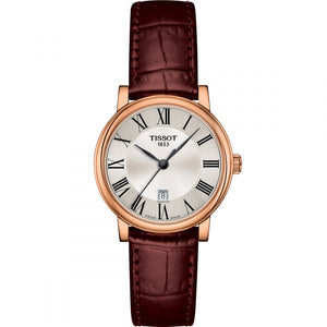 Tissot T Classic Carson Premium White Dial Brown Leather Strap Watch for Women - T122.207.36.033.00 Buy Now By Tissot