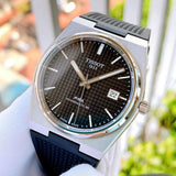 Tissot PRX Powermatic 80 Black Dial Black Rubber Strap Watch for Men - T137.407.17.051.00