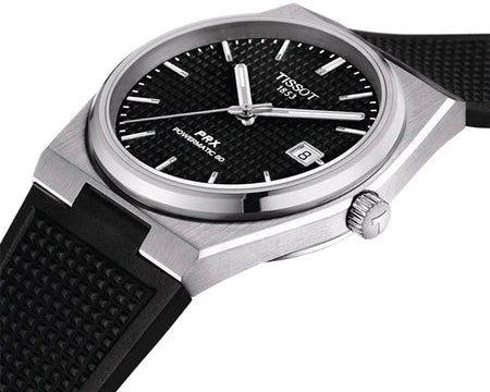 Tissot PRX Powermatic 80 Black Dial Black Rubber Strap Watch for Men - T137.407.17.051.00 Authentic Buy Shop Now