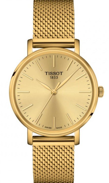 Tissot Everytime Gent Gold Dial Gold Mesh Bracelet Watch for Men - T143.410.33.021.00 Buy Now By Tissot