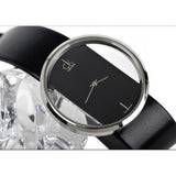 Calvin Klein Glam Transparent Dial Black Leather Strap Watch for Women - K9423107 Buy Now By Calvin Klein
