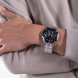 Guess Continental Black Dial Silver Steel Strap Watch for Men - GW0260G1 Buy Now By Guess