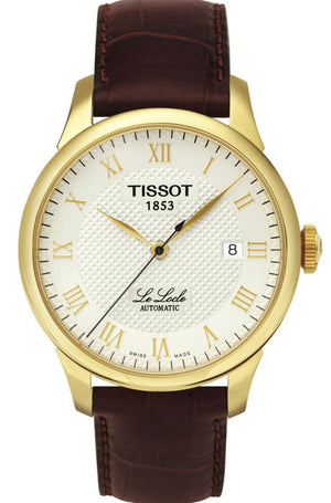 Tissot Le Locle Automatic Gold Dial Brown Leather Strap Watch For Men - T41.5.413.73 Buy Now By Tissot