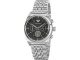 Emporio Armani Franco Black Dial Silver Steel Strap Watch For Men - AR0373 Buy Now By Emporio Armani