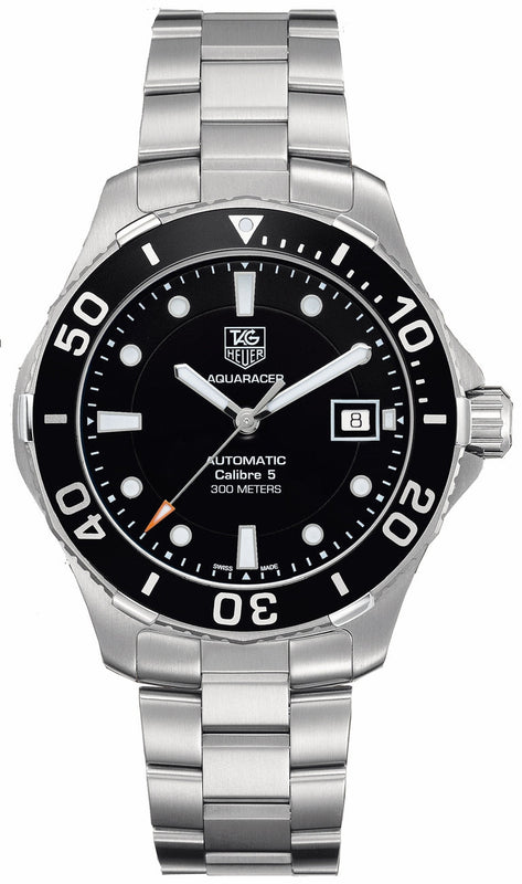 Tag Heuer Aquaracer Automatic Caliber 5 Black Dial Silver Steel Strap Watch for Men - WAN2110.BA0822 Buy Now By Tag Heuer