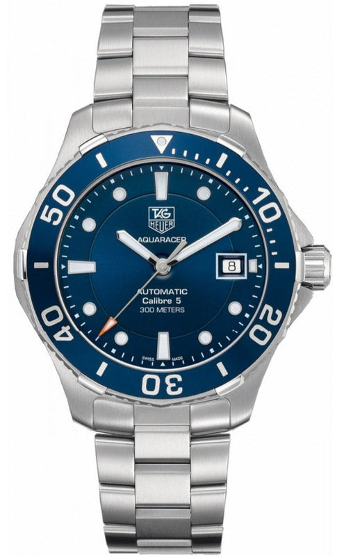 Tag Heuer Aquaracer Caliber 5 Automatic Blue Dial Silver Steel Strap Watch for Men - WAN2111.BA0822 Buy Now By Tag Heuer