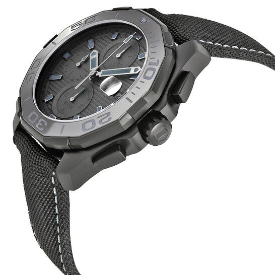 Tag Heuer Aquaracer Automatic Chronograph Special Edition Titanium Grey Dial Black Leather Strap Watch for Men - CAY218B.FC6370 Buy Now By Tag Heuer