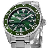 Tag Heuer Aquaracer Calibre 5 Green Dial Silver Steel Strap Watch for Men - WAY201S.BA0927 Buy Now By Tag Heuer