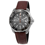 Tag Heuer Aquaracer Caliber 5 Black Dial Brown Leather Strap Watch for Men - WAY201M.FC6474 Buy Now By Tag Heuer