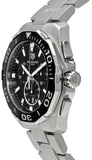 Tag Heuer Aquaracer Quartz Chronograph Black Dial Silver Steel Strap Watch for Men - CAY111A.BA0927 Buy Now By Tag Heuer