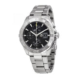 Tag Heuer Aquaracer Automatic Chronograph Black Dial Silver Steel Strap Watch for Men - CAY2110.BA0927 Buy Now By Tag Heuer