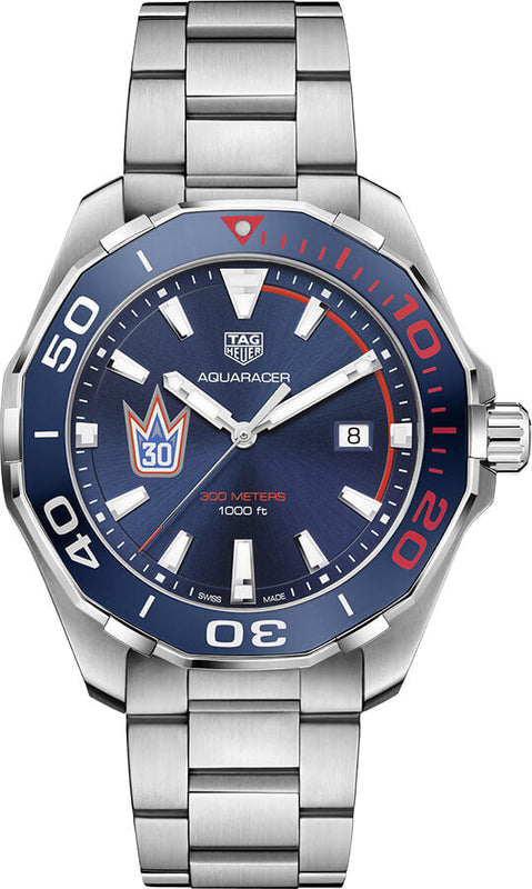 Tag Heuer Aquaracer Henrik Lundqvist Special Edition Blue Dial Silver Steel Strap Watch for Men - WAY101J.BA0746 Buy Now By Tag Heuer