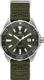 Tag Heuer Aquaracer Black Dial Khakhi Green NATO Strap Watch for Men - WAY101E.FC8222 Buy Now By Tag Heuer