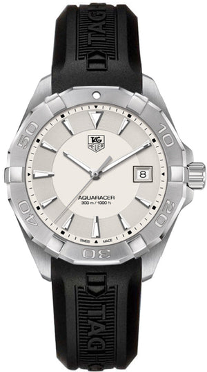 Tag Heuer Aquaracer Quartz White Dial Black Rubber Strap Watch for Men - WAY1111.FT8021 Buy Now By Tag Heuer