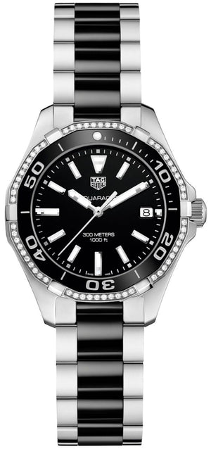Tag Heuer Aquaracer Quartz Diamonds Black Dial Two Tone Steel Strap Watch for Women - WAY131G.BA0913 Buy Now By Tag Heuer