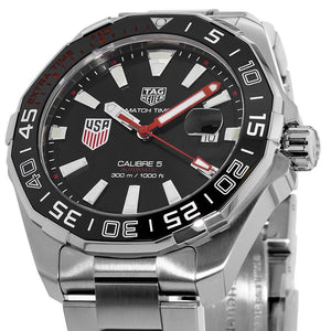 Tag Heuer Aquaracer Automatic Match Timer Black Dial Silver Steel Strap Watch for Men - WAY201G.BA0927 Buy Now By Tag Heuer