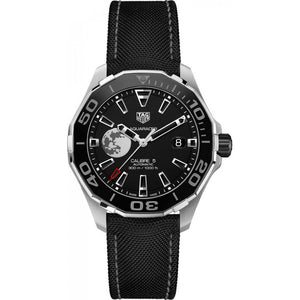 Tag Heuer Aquaracer Calibre 5 Moon Black Dial Black Nylon Strap Watch for Men - WAY201J.FC6370 Buy Now By Tag Heuer