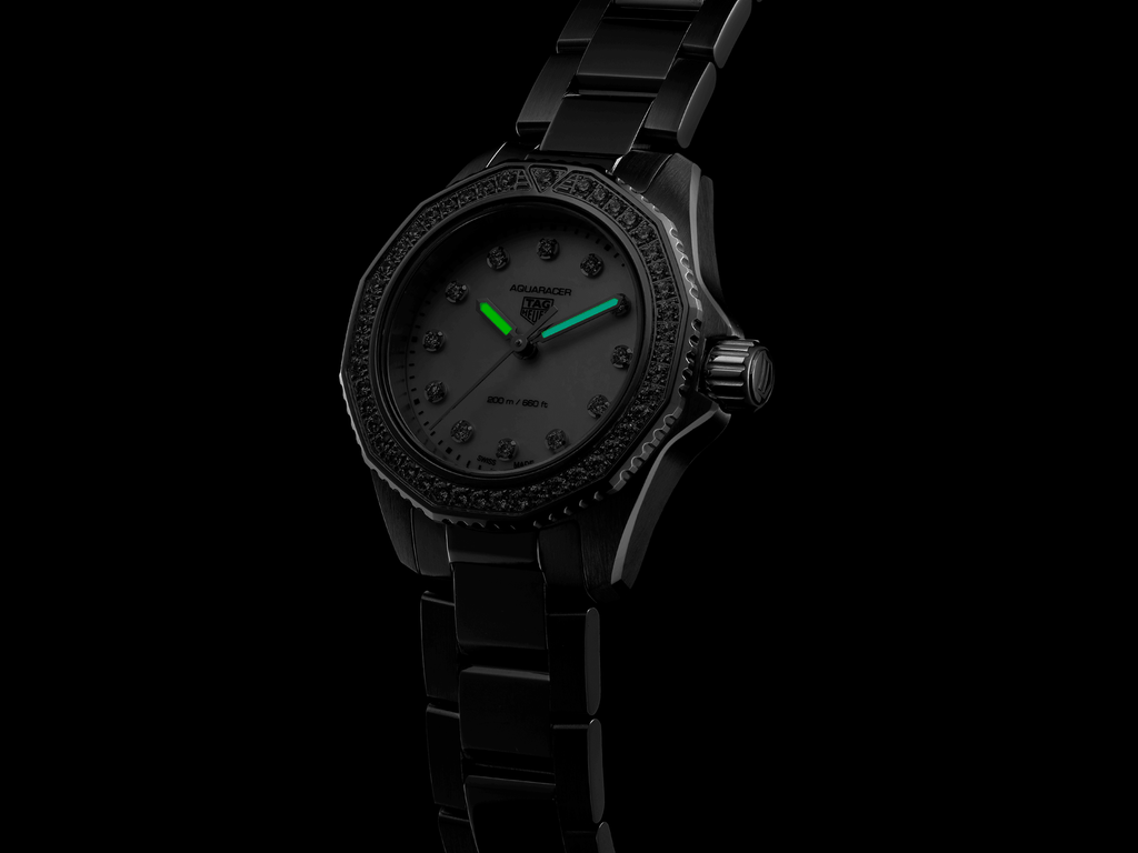 Tag Heuer Aquaracer Professional 200 Quartz Diamond Mother of Pearl Dial Silver Steel Strap Watch for Women - WBP1417.BA0622