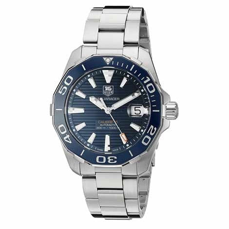Tag Heuer Aquaracer Calibre 5 Blue Dial Silver Steel Strap Watch for Men - WAY211C.BA0928 Buy Now By Tag Heuer
