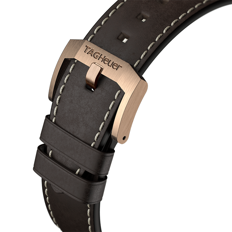 Tag Heuer Autavia 42mm Brown Dial Brown Leather Strap Watch for Men - WBE5191.FC8276