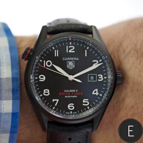 Tag Heuer Carrera Calibre 5 Drive Timer Black Dial Black Leather Strap Watch for Men - WAR2A80.FC6337 Buy Now By Tag Heuer