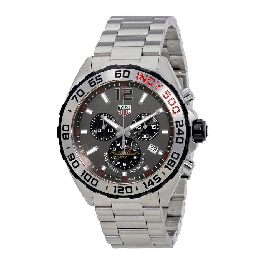 Tag Heuer Formula 1 Chronograph Indy 500 Special Edition Grey Dial Silver Steel Strap Watch for Men - CAZ1016.EB0058 Buy Now By Tag Heuer