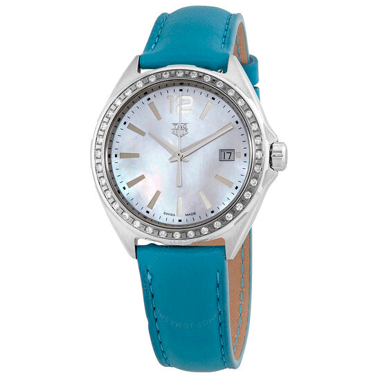 Tag Heuer Formula 1 Quartz Diamonds Mother of Pearl Dial Blue Leather Strap Watch for Women - WBJ131A.FC8256 Buy Now By Tag Heuer
