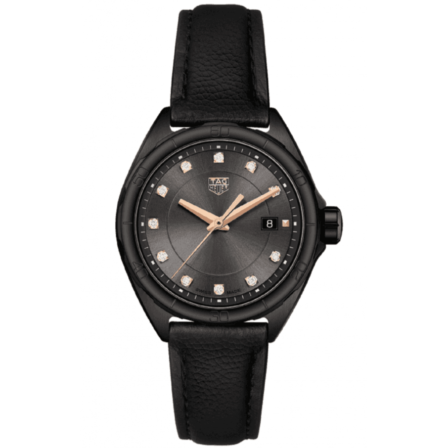 Tag Heuer Formula 1 Diamonds Black Dial Black Leather Strap Watch for Women - WBJ1417.FC8234 Buy Now By Tag Heuer