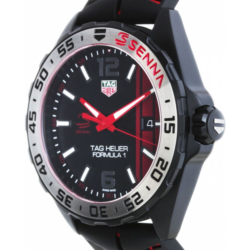 Tag Heuer Formula 1 Senna Special Edition Black Dial Two Tone Rubber Strap Watch for Men - WAZ1014.FT8027 Buy Now By Tag Heuer