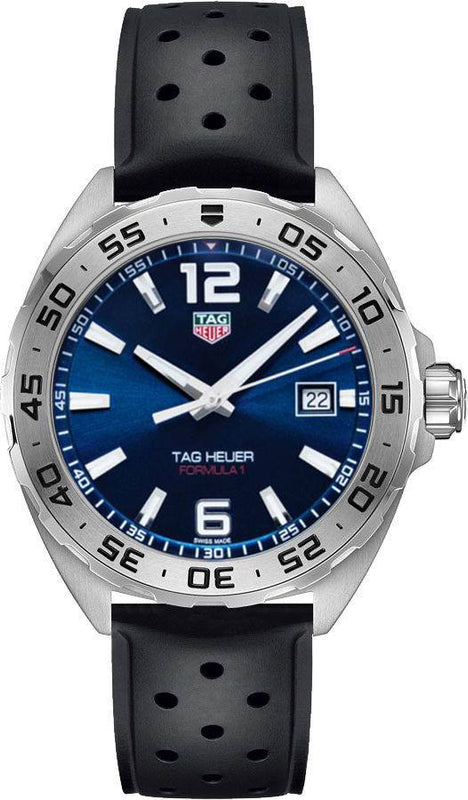 Tag Heuer Formula 1 Quartz Blue Dial Black Rubber Strap Watch for Men - WAZ1118.FT8023 Buy Now By Tag Heuer