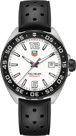 Tag Heuer Formula 1 Quartz White Dial Black Rubber Strap Watch for Men - WAZ1111.FT8023 Buy Now By Tag Heuer