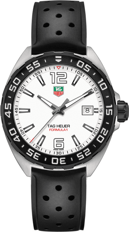 Tag Heuer Formula 1 Quartz White Dial Black Rubber Strap Watch for Men - WAZ1111.FT8023 Buy Now By Tag Heuer