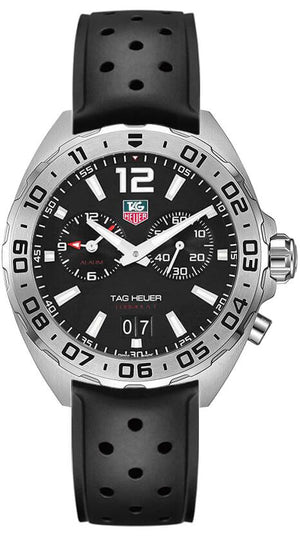 Tag Heuer Formula 1 Alarm Quartz Black Dial Black Rubber Strap Watch for Men - WAZ111A.FT8023 Buy Now By Tag Heuer