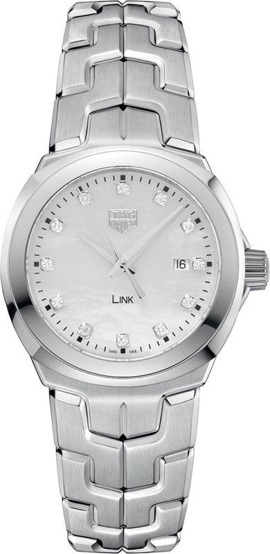Tag Heuer Link Quartz Diamonds Mother of Pearl Dial Silver Steel Strap Watch for Women - WBC1312.BA0600 Buy Now By Tag Heuer