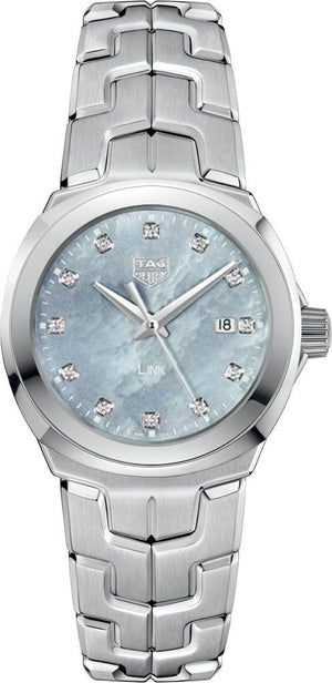 Tag Heuer Link Quartz Diamonds Blue Mother of Pearl Dial Silver Steel Strap Watch for Women - WBC1313.BA0600 Buy Now By Tag Heuer