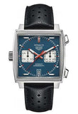 Tag Heuer Monaco Automatic Chronograph Blue Dial Black Leather Strap Watch for Men - CAW211P.FC6356 Buy Now By Tag Heuer