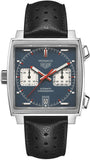 Tag Heuer Monaco Automatic Chronograph Blue Dial Black Leather Strap Watch for Men - CAW211P.FC6356 Buy Now By Tag Heuer