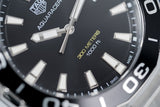 Tag Heuer Aquaracer Quartz Black Dial Silver Steel Strap Watch for Men - WAY101A.BA0746